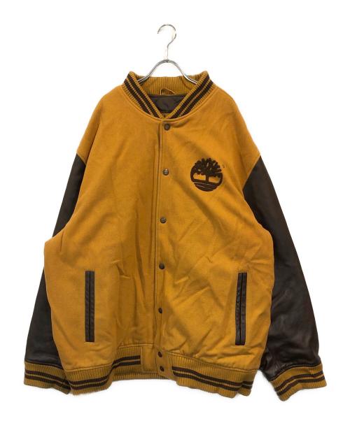Timberland（ティンバーランド）Timberland (ティンバーランド) レザースリーブスタジャン イエロー サイズ:SIZE 3XLの古着・服飾アイテム
