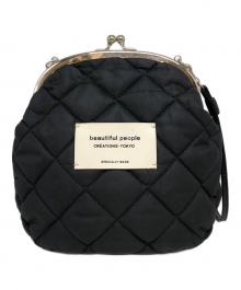 beautiful people（ビューティフルピープル）の古着「がま口キルティングポーチ」｜ブラック