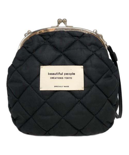 beautiful people（ビューティフルピープル）beautiful people (ビューティフルピープル) がま口キルティングポーチ ブラックの古着・服飾アイテム