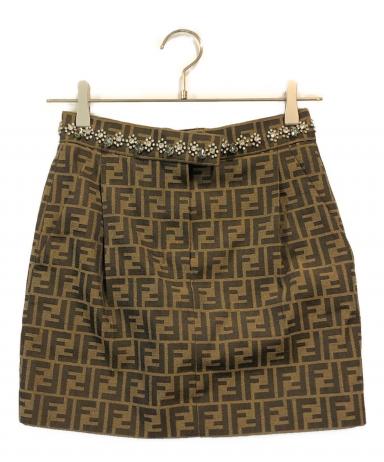 中古・古着通販】FENDI (フェンディ) ウエストビジューズッカ柄ミニ