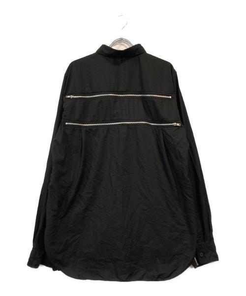BLACK COMME des GARCONS（ブラックコムデギャルソン）BLACK COMME des GARCONS (ブラックコムデギャルソン) ジップデザイン長袖シャツ ブラック サイズ:Lの古着・服飾アイテム
