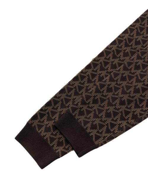 MICHAEL KORS（マイケル・コース）MICHAEL KORS (マイケルコース) 金釦モノグラムロングカーディガン ブラウン サイズ:Sの古着・服飾アイテム