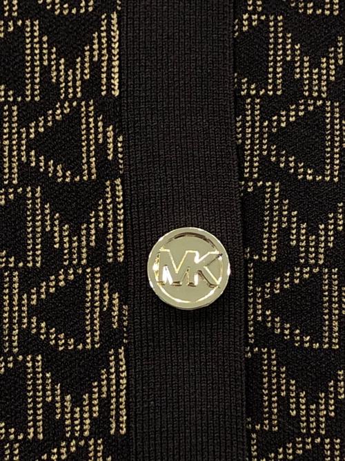 MICHAEL KORS（マイケル・コース）MICHAEL KORS (マイケルコース) 金釦モノグラムロングカーディガン ブラウン サイズ:Sの古着・服飾アイテム