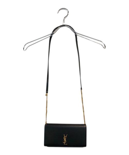 Saint Laurent Paris（サンローランパリ）Saint Laurent Paris (サンローランパリ) フォンフォルダーモノグラム ショルダーバッグ ブラックの古着・服飾アイテム