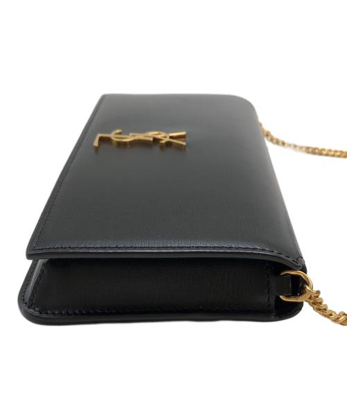 Saint Laurent Paris（サンローランパリ）Saint Laurent Paris (サンローランパリ) フォンフォルダーモノグラム ショルダーバッグ ブラックの古着・服飾アイテム