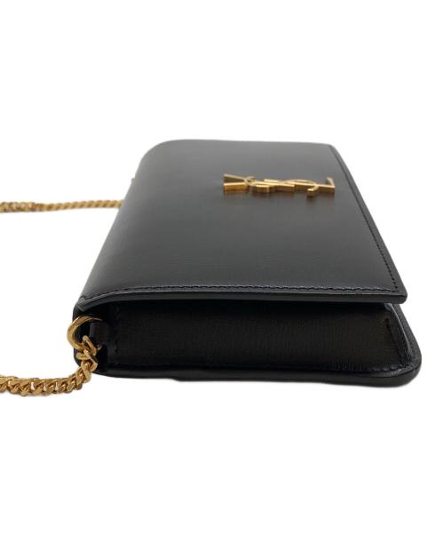 Saint Laurent Paris（サンローランパリ）Saint Laurent Paris (サンローランパリ) フォンフォルダーモノグラム ショルダーバッグ ブラックの古着・服飾アイテム