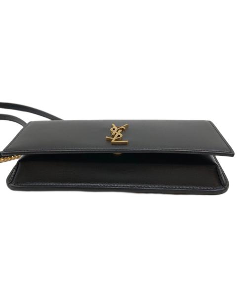 Saint Laurent Paris（サンローランパリ）Saint Laurent Paris (サンローランパリ) フォンフォルダーモノグラム ショルダーバッグ ブラックの古着・服飾アイテム