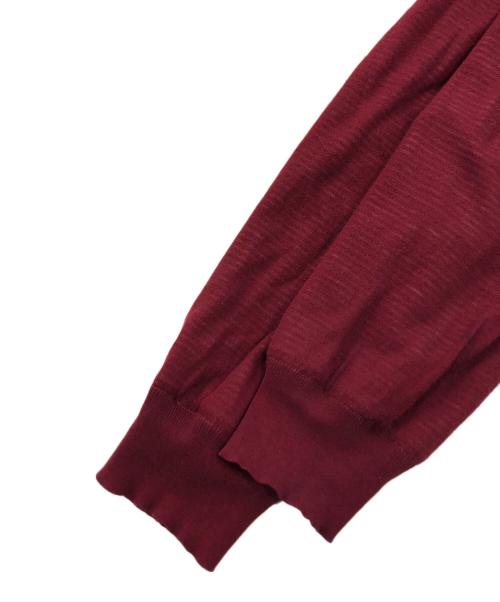 Maison Margiela（メゾンマルジェラ）Maison Margiela (メゾンマルジェラ) 12SS ボーダーレイヤードガーゼカーディガン バーガンディー サイズ:Mの古着・服飾アイテム