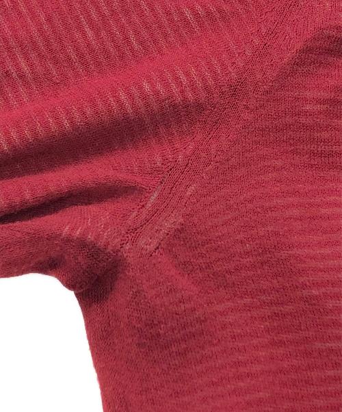 Maison Margiela（メゾンマルジェラ）Maison Margiela (メゾンマルジェラ) 12SS ボーダーレイヤードガーゼカーディガン バーガンディー サイズ:Mの古着・服飾アイテム