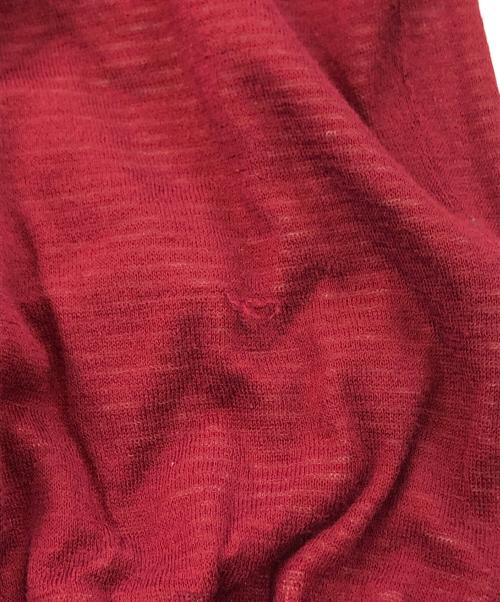 Maison Margiela（メゾンマルジェラ）Maison Margiela (メゾンマルジェラ) 12SS ボーダーレイヤードガーゼカーディガン バーガンディー サイズ:Mの古着・服飾アイテム