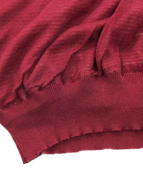 Maison Margiela（メゾンマルジェラ）Maison Margiela (メゾンマルジェラ) 12SS ボーダーレイヤードガーゼカーディガン バーガンディー サイズ:Mの古着・服飾アイテム