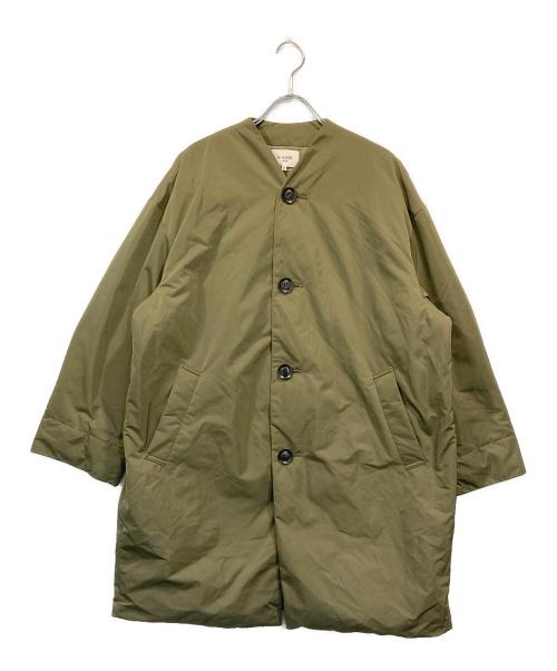 LE GLAZIK（ル グラジック）LE GLAZIK (ル グラジック) ノーカラーダウンコート カーキ サイズ:SIZE 36の古着・服飾アイテム