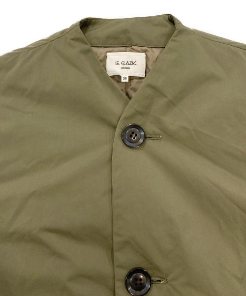 LE GLAZIK（ル グラジック）LE GLAZIK (ル グラジック) ノーカラーダウンコート カーキ サイズ:SIZE 36の古着・服飾アイテム