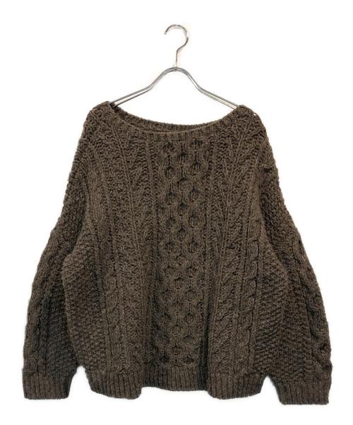 nest Robe（ネストローブ）nest Robe (ネストローブ) ウールケーブルニット チャコールグレー サイズ:-の古着・服飾アイテム