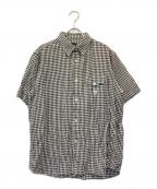 stussyステューシー）の古着「ギンガムチェックシャツ」｜ブラック×ホワイト