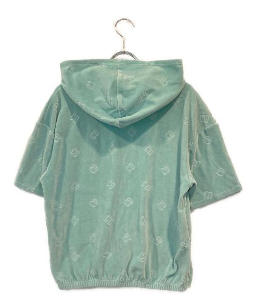 Christian Dior（クリスチャン ディオール）Christian Dior (クリスチャン ディオール) CDロゴ半袖ベロアジップパーカー スカイブルー サイズ:SIZE13の古着・服飾アイテム