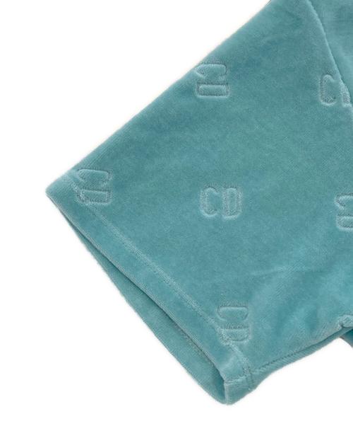 Christian Dior（クリスチャン ディオール）Christian Dior (クリスチャン ディオール) CDロゴ半袖ベロアジップパーカー スカイブルー サイズ:SIZE13の古着・服飾アイテム