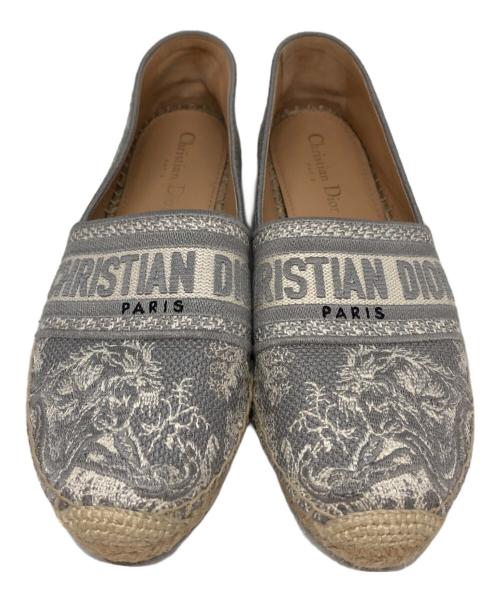 Christian Dior（クリスチャン ディオール）Christian Dior (クリスチャン ディオール) ファブリック エスパドリーユ グレー サイズ:38の古着・服飾アイテム