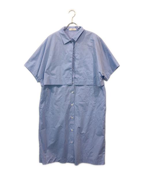 PAUL SMITH（ポールスミス）Paul Smith (ポールスミス) ダブルレイヤードシャツワンピース ブルー サイズ:SIZE 42の古着・服飾アイテム