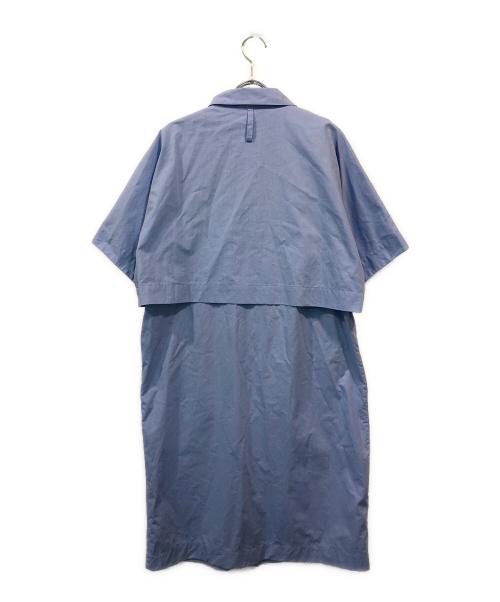 PAUL SMITH（ポールスミス）Paul Smith (ポールスミス) ダブルレイヤードシャツワンピース ブルー サイズ:SIZE 42の古着・服飾アイテム