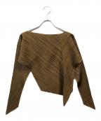 ISSEY MIYAKEイッセイミヤケ）の古着「プリーツデザインカットソー」｜ベージュ