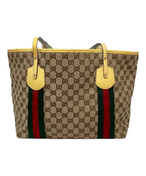 GUCCI（グッチ）GUCCI (グッチ) チャーム付トートバッグ イエローの古着・服飾アイテム