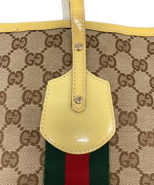 GUCCI（グッチ）GUCCI (グッチ) チャーム付トートバッグ イエローの古着・服飾アイテム