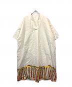 HERALBONYヘラルボニー）の古着「リネン混ワンピース」｜ベージュ×オレンジ