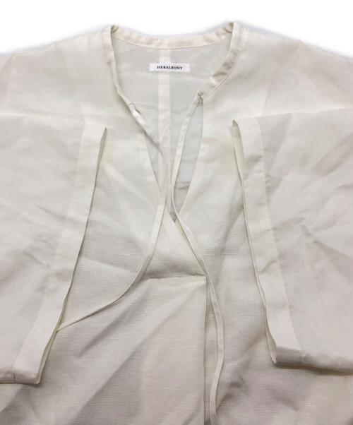 HERALBONY（ヘラルボニー）HERALBONY (ヘラルボニー) リネン混ワンピース ベージュ×オレンジ サイズ:Freeの古着・服飾アイテム