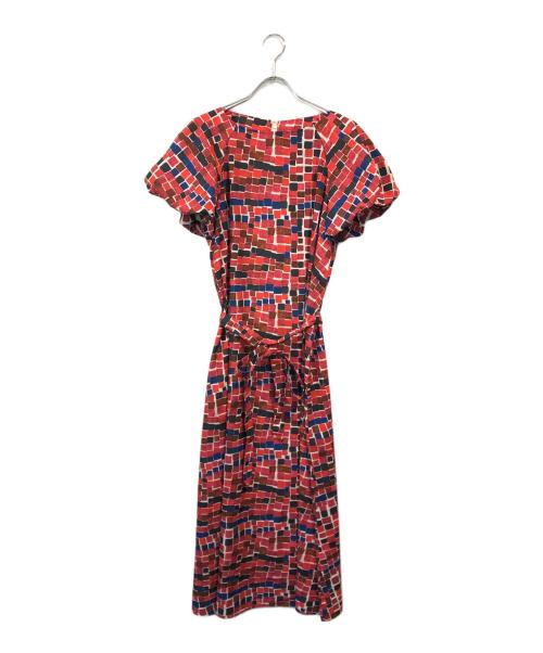 HERALBONY（ヘラルボニー）HERALBONY (ヘラルボニー) バルーンスリーブワンピース「無題」 レッド サイズ:Freeの古着・服飾アイテム