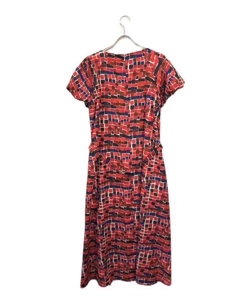 HERALBONY（ヘラルボニー）HERALBONY (ヘラルボニー) バルーンスリーブワンピース「無題」 レッド サイズ:Freeの古着・服飾アイテム