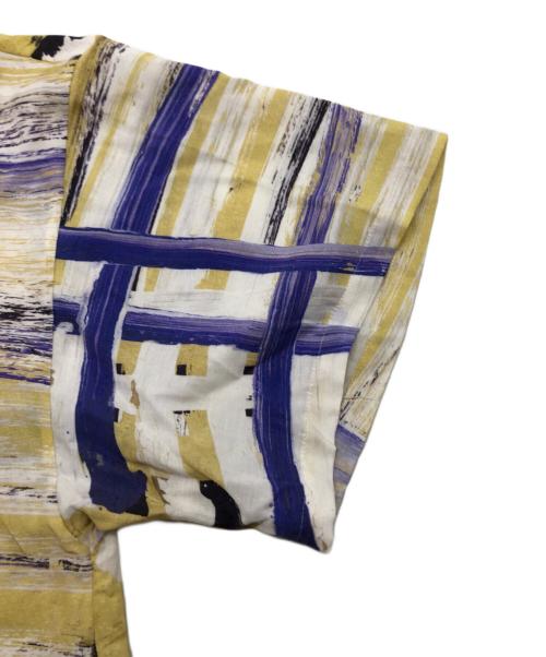 HERALBONY（ヘラルボニー）HERALBONY (ヘラルボニー) リネンブラウス「ももこ」 パープル×アイボリー サイズ:Freeの古着・服飾アイテム