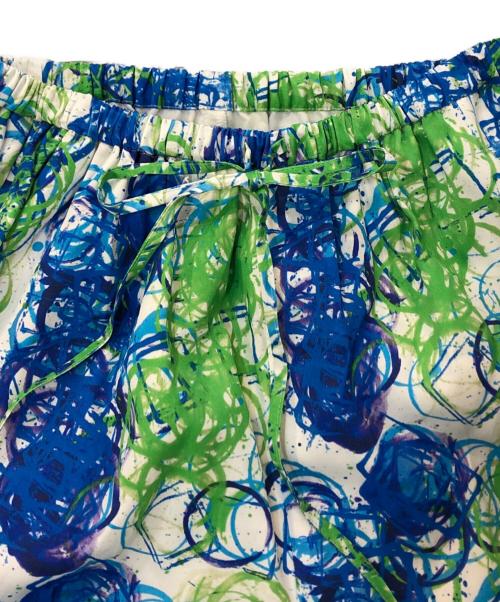 HERALBONY（ヘラルボニー）HERALBONY (ヘラルボニー) サテンパンツ「タイトル不明」 ブルー×グリーン サイズ:SIZE Freeの古着・服飾アイテム