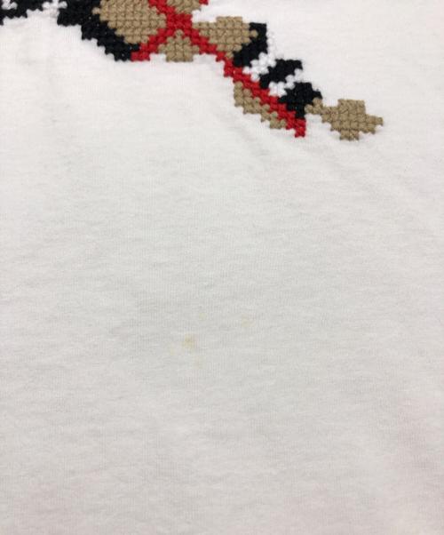 BURBERRY（バーバリー）BURBERRY (バーバリー) クロスステッチ EKD コットンTシャツ チョーク サイズ:XLの古着・服飾アイテム