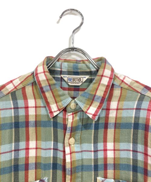 FIVE BROTHER（ファイブブラザー）FIVE BROTHER (ファイブブラザー) ヴィンテージチェックネルシャツ グリーン サイズ:SIZE Mの古着・服飾アイテム