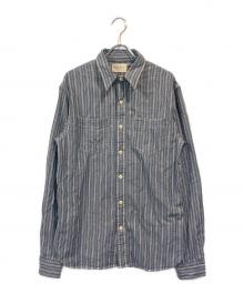 RRL（ダブルアールエル）の古着「刺繍ストライプシャツ」｜ブルー