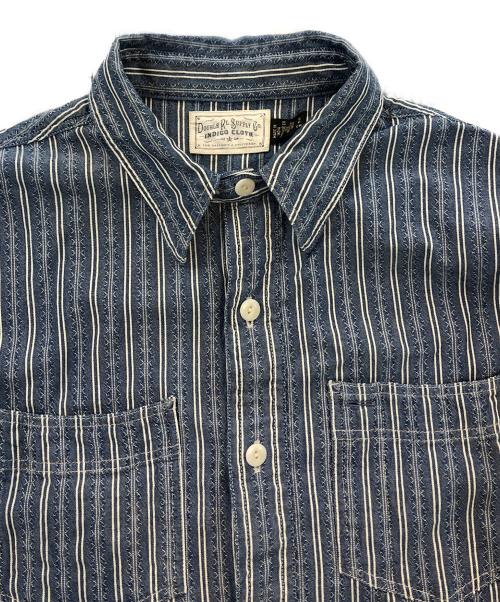 RRL（ダブルアールエル）RRL (ダブルアールエル) 刺繍ストライプシャツ ブルー サイズ:Sの古着・服飾アイテム