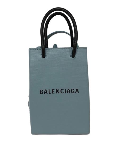 BALENCIAGA（バレンシアガ）BALENCIAGA (バレンシアガ) ショッピングフォンホルダーバッグ スカイブルーの古着・服飾アイテム