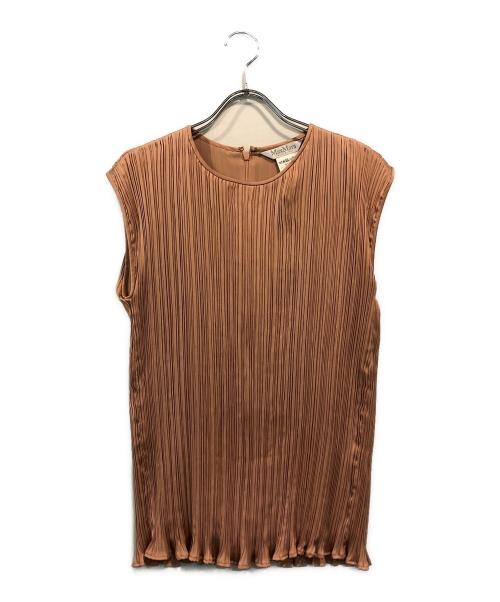 MaxMara（マックスマーラ）MaxMara (マックスマーラ) プリーツノースリーブブラウス ベージュ サイズ:36の古着・服飾アイテム