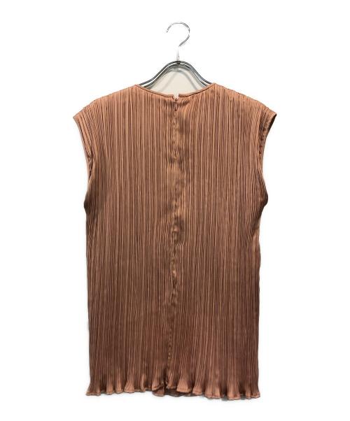 MaxMara（マックスマーラ）MaxMara (マックスマーラ) プリーツノースリーブブラウス ベージュ サイズ:36の古着・服飾アイテム