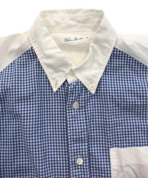 sans limite（サンリミット）Sans limite (サンリミット) 切替チェックシャツ ブルー×ホワイト サイズ:SIZE 1の古着・服飾アイテム