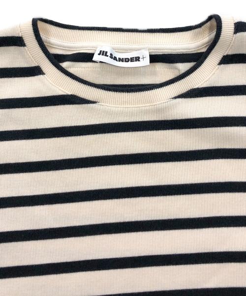 JIL SANDER（ジルサンダー）JIL SANDER (ジルサンダー) バックロゴボーダーニット ベージュ×ブラック サイズ:Sの古着・服飾アイテム