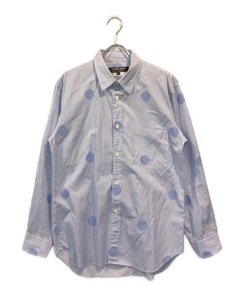 COMME des GARCONS HOMME DEUX（コムデギャルソン オム ドゥ）COMME des GARCONS HOMME DEUX (コムデギャルソン オム ドゥ) ストライプドットシャツ ブルー サイズ:SIZE Sの古着・服飾アイテム