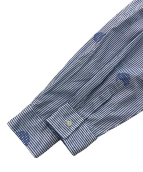 COMME des GARCONS HOMME DEUX（コムデギャルソン オム ドゥ）COMME des GARCONS HOMME DEUX (コムデギャルソン オム ドゥ) ストライプドットシャツ ブルー サイズ:SIZE Sの古着・服飾アイテム