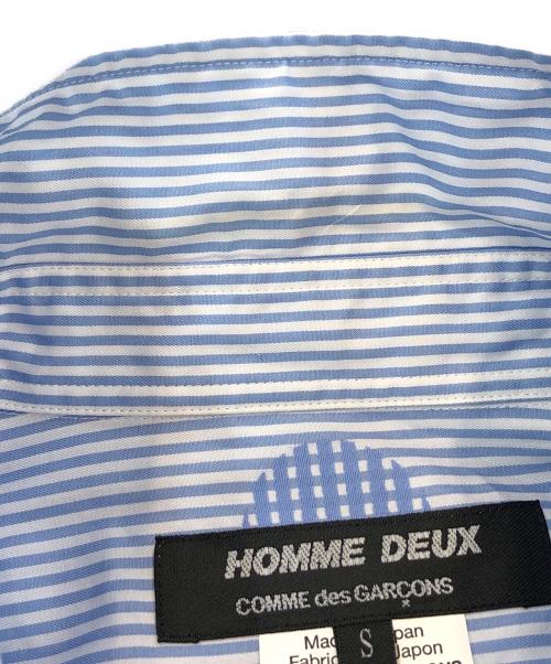 COMME des GARCONS HOMME DEUX（コムデギャルソン オム ドゥ）COMME des GARCONS HOMME DEUX (コムデギャルソン オム ドゥ) ストライプドットシャツ ブルー サイズ:SIZE Sの古着・服飾アイテム