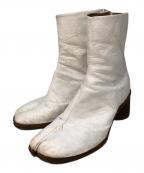 Maison Margielaメゾンマルジェラ）の古着「シワ加工コルゲートヒール足袋ブーツ」｜ホワイト