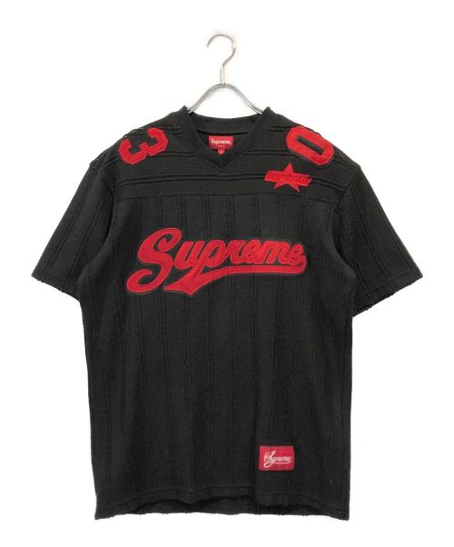 SUPREME（シュプリーム）Supreme (シュプリーム) Mesh Stripe Football Jersey ブラック サイズ:SIZE Sの古着・服飾アイテム