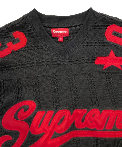 SUPREME（シュプリーム）Supreme (シュプリーム) Mesh Stripe Football Jersey ブラック サイズ:SIZE Sの古着・服飾アイテム