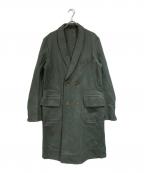 TAKAHIROMIYASHITA TheSoloIst.タカヒロミヤシタ ザソロイスト）の古着「ベロア切替チェスターコート」｜カーキ