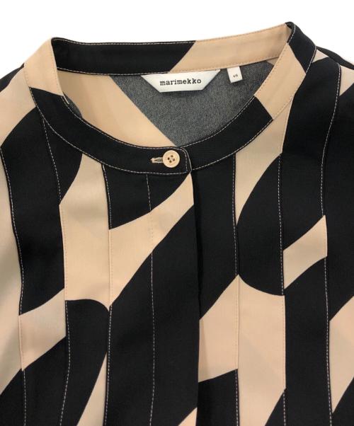 marimekko（マリメッコ）marimekko (マリメッコ) Pliitti Linssi ワンピース ベージュ×ブラック サイズ:SIZE 46の古着・服飾アイテム